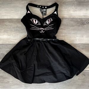 Dolls Kill Grave girls black and pink cat Halloween costume dress size small